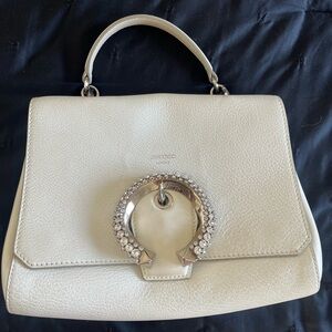 Jimmy Choo Cream Satchel with Silver Embellishment